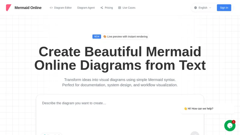 mermaidonline.live · Landing page · Minimal · Corporate · Illustrated screenshot