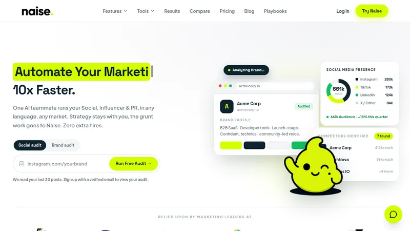 Naise AI · Landing page · Minimal · Corporate · Bento screenshot