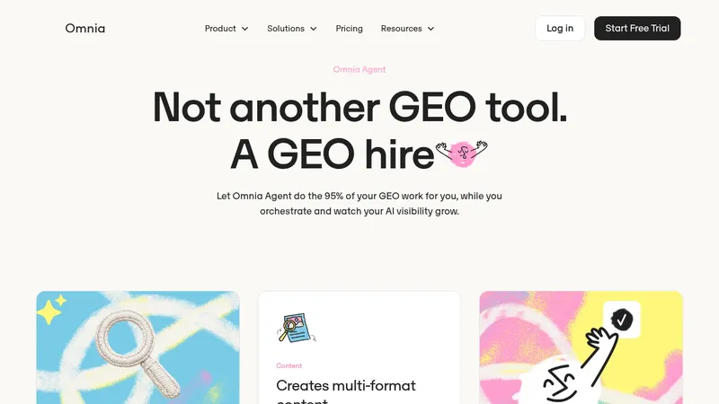 Omnia Agent · Landing page · Playful · Bento · Editorial screenshot