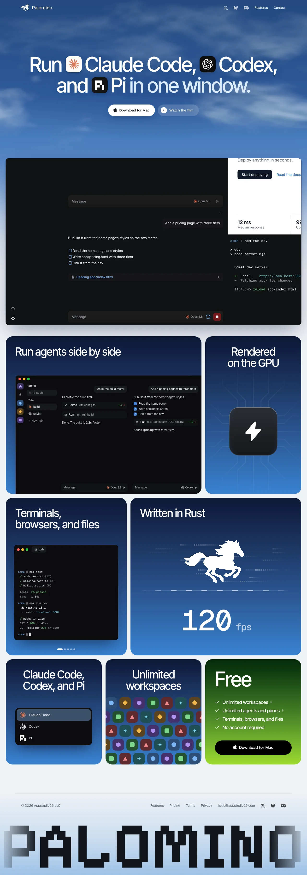 Palomino · Landing page · Gradient · Bento · Minimal screenshot