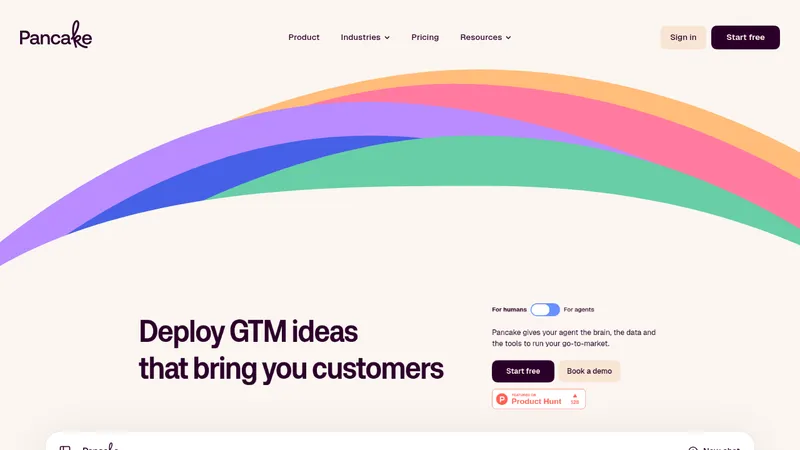 Pancake · Landing page · Playful · Illustrated · Minimal screenshot