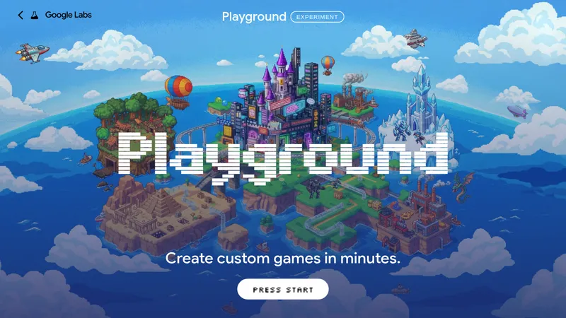Playground by Google Labs · Landing page · Playful · Retro · Dark screenshot