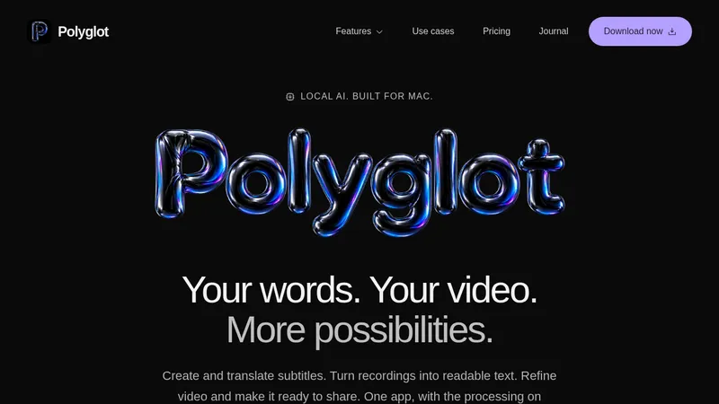 Polyglot · Landing page · Dark · Minimal · Gradient screenshot