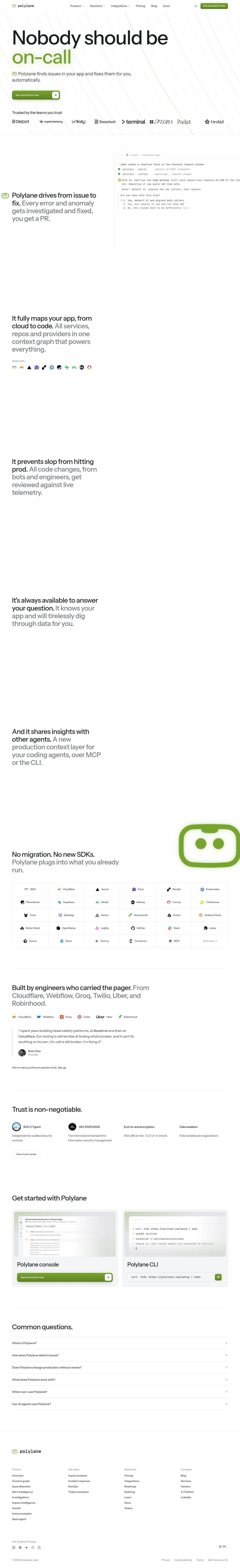 Polylane · Landing page · Minimal · Editorial · Corporate screenshot