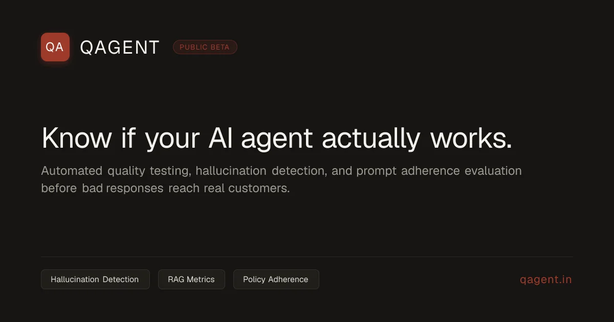 QAgent · OG images · Minimal · Dark screenshot