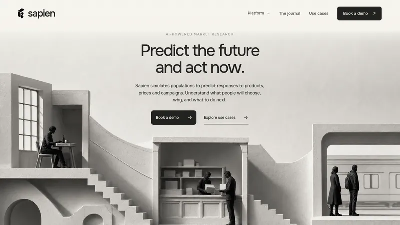 Sapien · Landing page · Editorial · Minimal · Monochrome screenshot