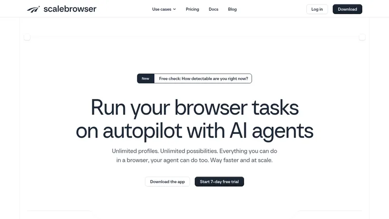 Scalebrowser · Landing page · Minimal · Editorial · Corporate screenshot