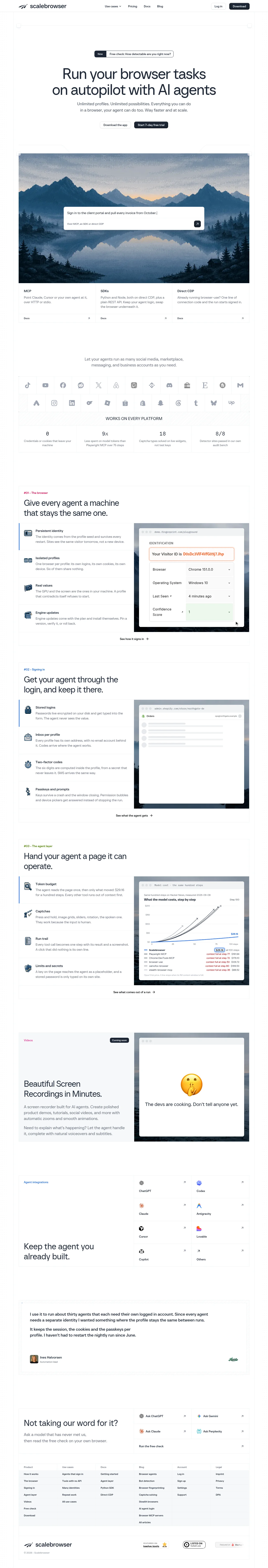 Scalebrowser · Landing page · Minimal · Editorial · Corporate screenshot