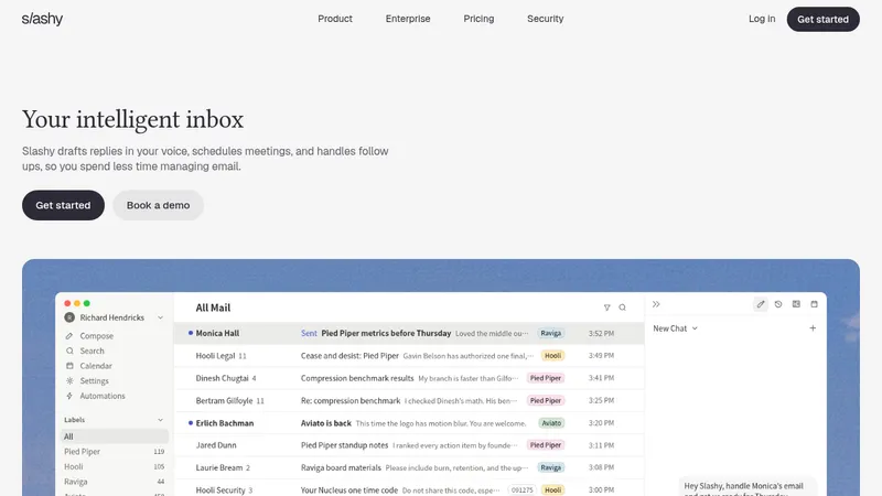 Slashy Assistant · Landing page · Minimal · Editorial screenshot