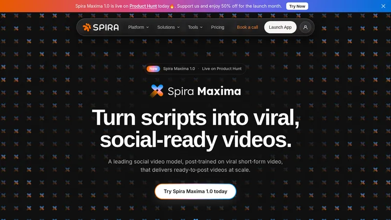 Spira Maxima · Landing page · Dark · Minimal · Gradient screenshot