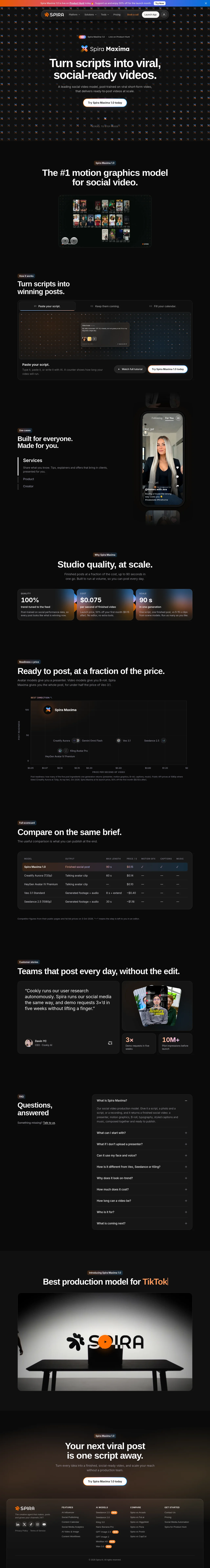 Spira Maxima · Landing page · Dark · Minimal · Gradient screenshot