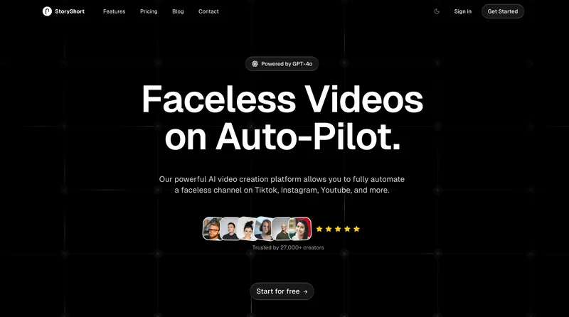 storyshort.ai · OG images · Dark · Minimal screenshot
