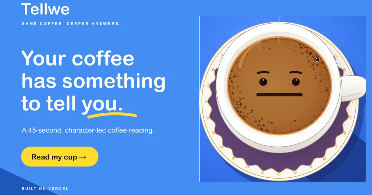 Tellwe · OG images · Playful · Illustrated screenshot