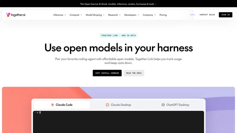 Together Link · Landing page · Minimal · Gradient · Corporate screenshot