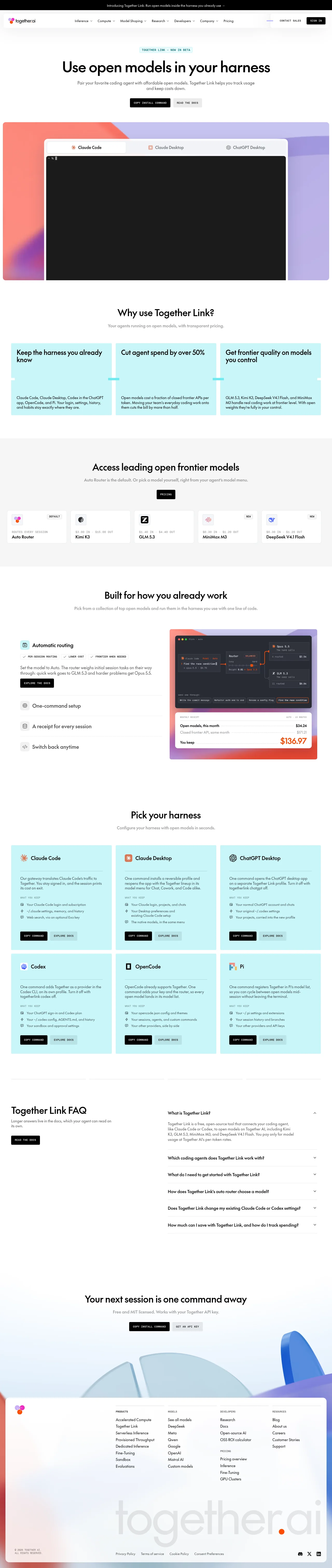 Together Link · Landing page · Minimal · Gradient · Corporate screenshot