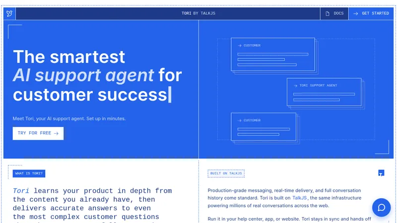 Tori · Landing page · Minimal · Corporate screenshot