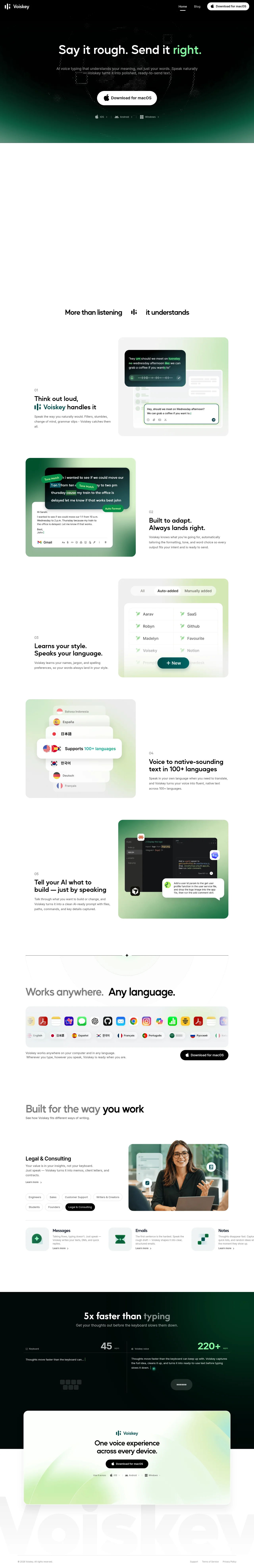 Voiskey · Landing page · Minimal · Gradient · Corporate screenshot